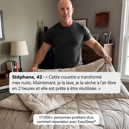 Couverture EasySleep® – La couette 2 en 1 à séchage rapide qui élimine le besoin de draps.