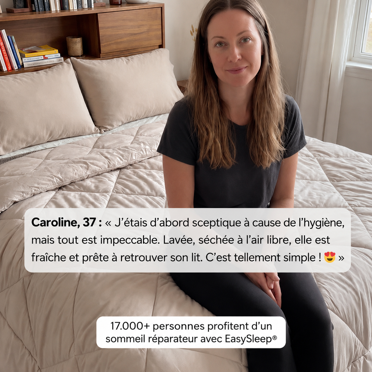 Couverture EasySleep® – La couette 2 en 1 à séchage rapide qui élimine le besoin de draps.